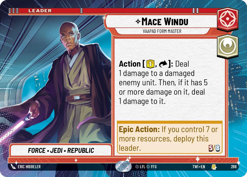 Mace Windu - Vaapad Form Master (288) (Hyperspace) (288) [Twilight of the Republic] | Jomio and Rueliete's Cards and Comics