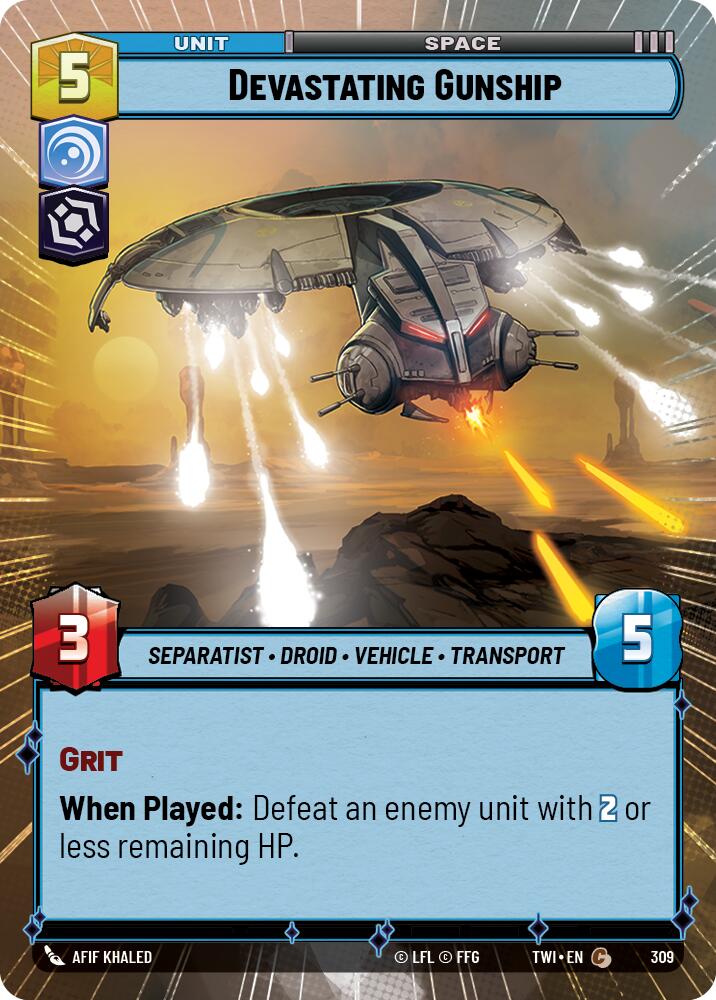 Devastating Gunship (309) (Hyperspace) (309) [Twilight of the Republic] | Jomio and Rueliete's Cards and Comics