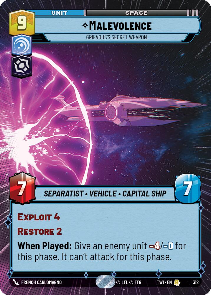 Malevolence - Grievous's Secret Weapon (312) (Hyperspace) (312) [Twilight of the Republic] | Jomio and Rueliete's Cards and Comics