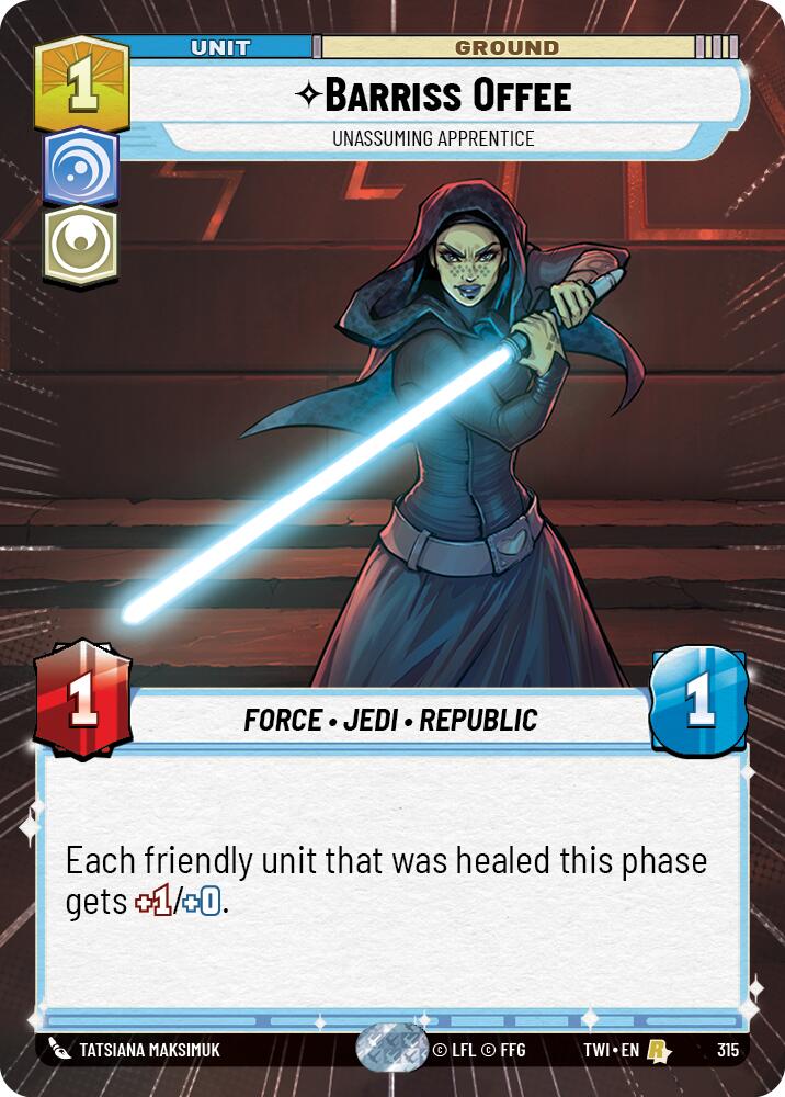 Barriss Offee - Unassuming Apprentice (315) (Hyperspace) (315) [Twilight of the Republic] | Jomio and Rueliete's Cards and Comics