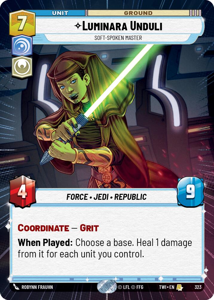 Luminara Unduli - Soft-Spoken Master (323) (Hyperspace) (323) [Twilight of the Republic] | Jomio and Rueliete's Cards and Comics