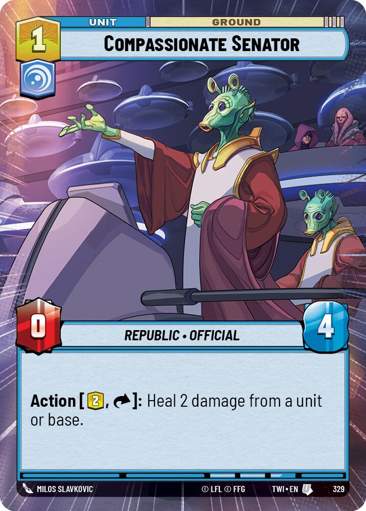 Compassionate Senator (329) (Hyperspace) (329) [Twilight of the Republic] | Jomio and Rueliete's Cards and Comics