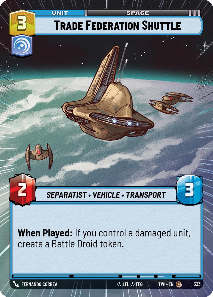Trade Federation Shuttle (333) (Hyperspace) (333) [Twilight of the Republic] | Jomio and Rueliete's Cards and Comics