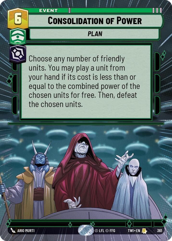 Consolidation of Power (361) (Hyperspace) (361) [Twilight of the Republic] | Jomio and Rueliete's Cards and Comics