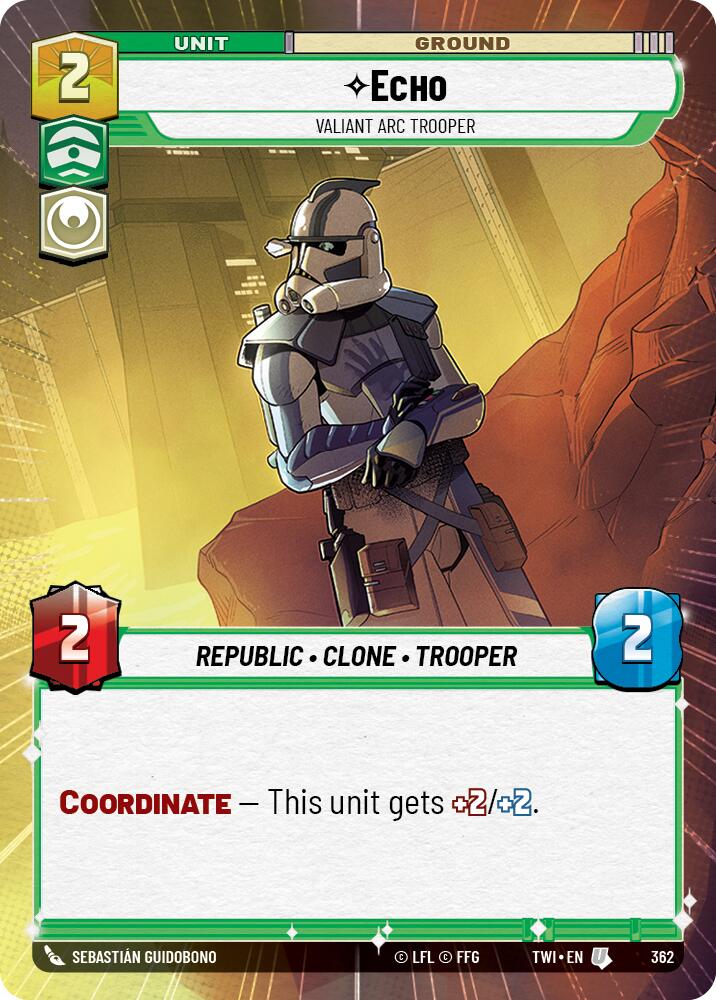 Echo - Valiant ARC Trooper (362) (Hyperspace) (362) [Twilight of the Republic] | Jomio and Rueliete's Cards and Comics