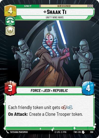 Shaak Ti - Unity Wins Wars (366) (Hyperspace) (366) [Twilight of the Republic] | Jomio and Rueliete's Cards and Comics