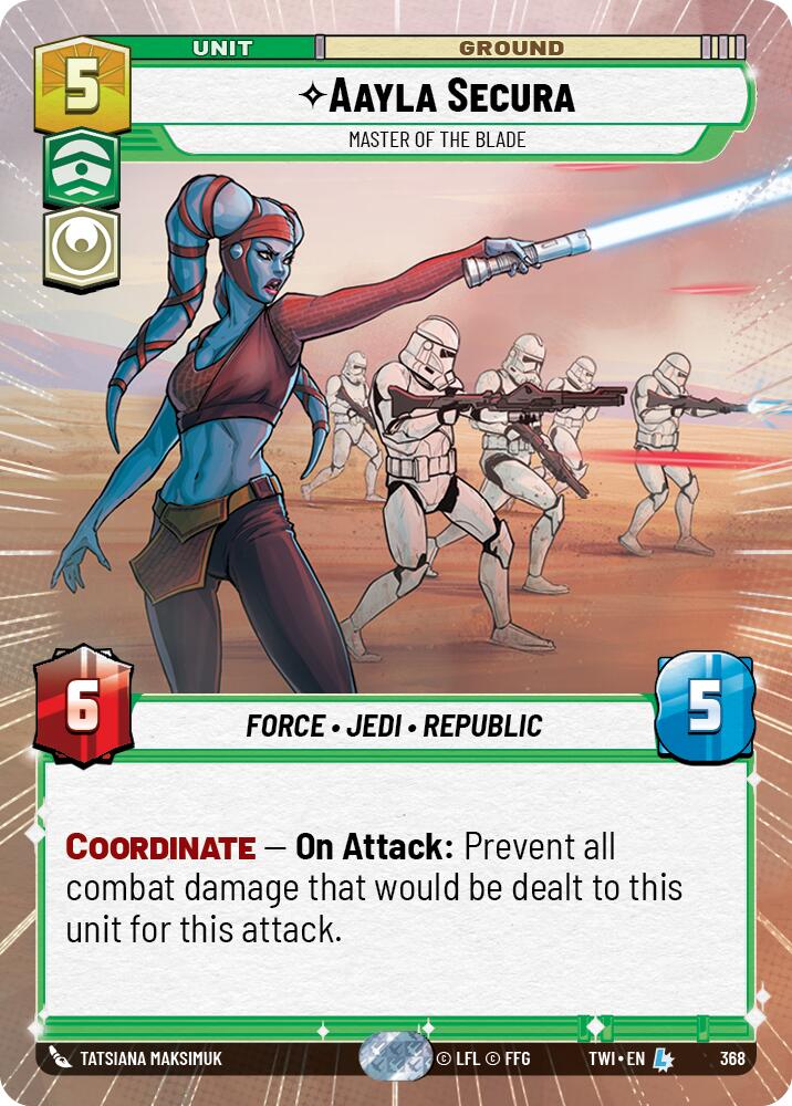 Aayla Secura - Master of the Blade (368) (Hyperspace) (368) [Twilight of the Republic] | Jomio and Rueliete's Cards and Comics
