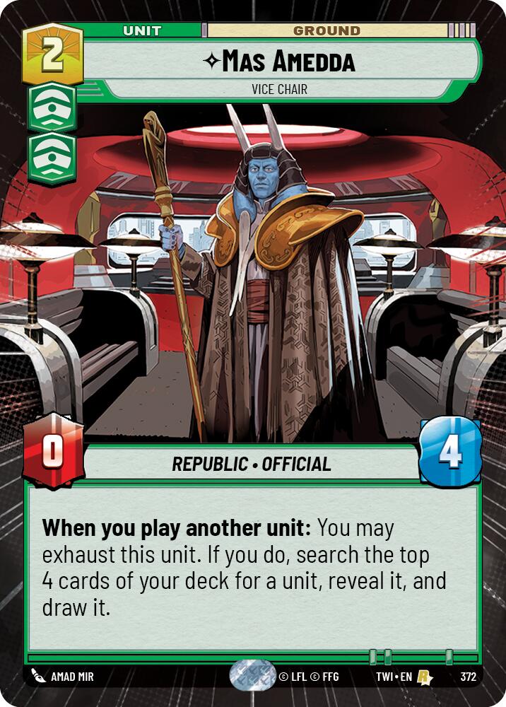 Mas Amedda - Vice Chair (372) (Hyperspace) (372) [Twilight of the Republic] | Jomio and Rueliete's Cards and Comics