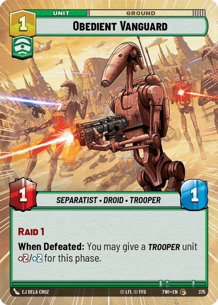 Obedient Vanguard (375) (Hyperspace) (375) [Twilight of the Republic] | Jomio and Rueliete's Cards and Comics