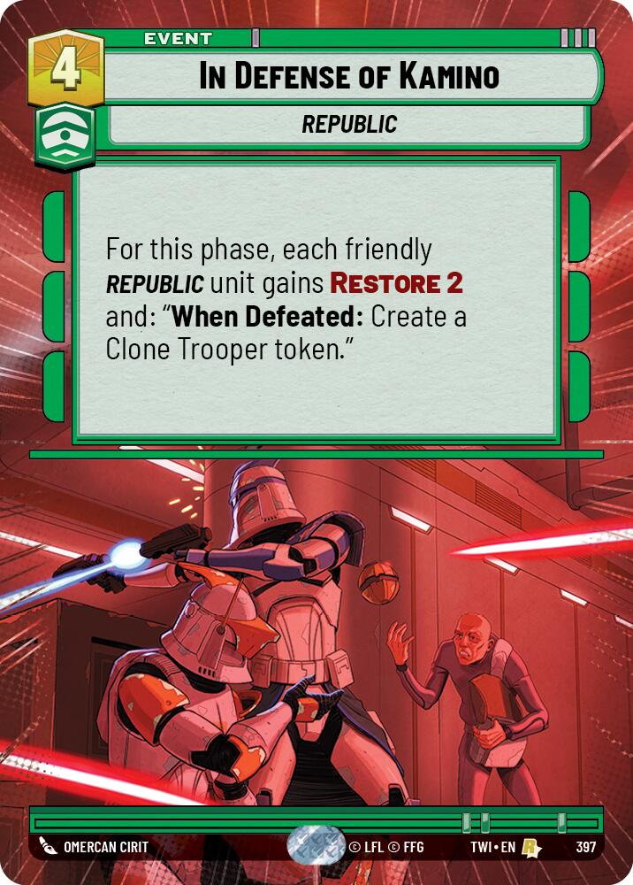 In Defense of Kamino (397) (Hyperspace) (397) [Twilight of the Republic] | Jomio and Rueliete's Cards and Comics
