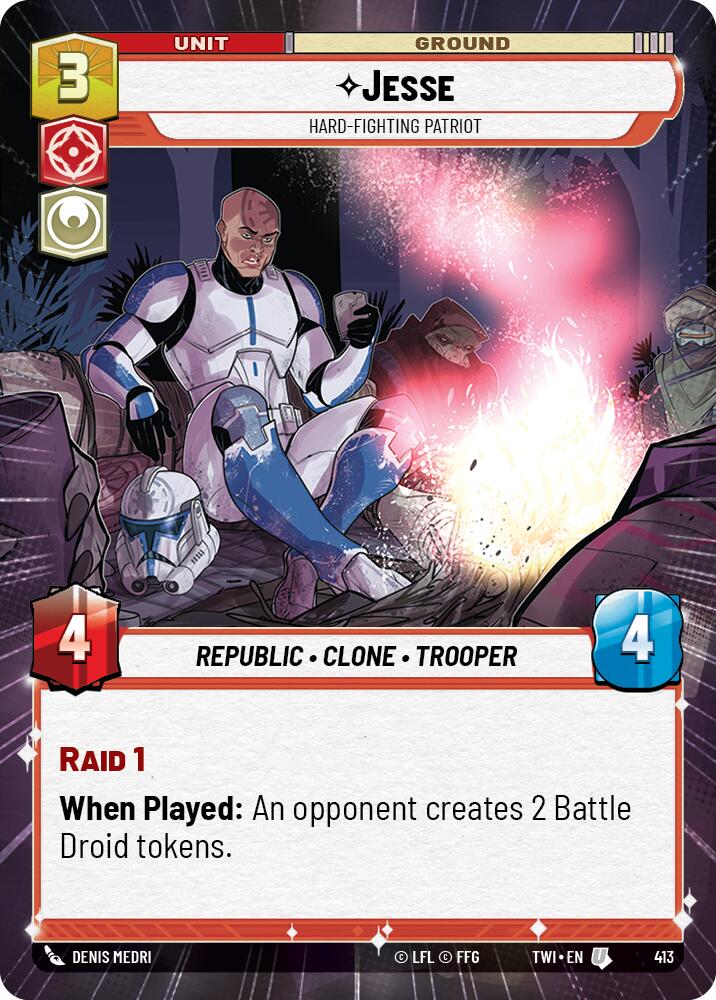 Jesse - Hard-Fighting Patriot (413) (Hyperspace) (413) [Twilight of the Republic] | Jomio and Rueliete's Cards and Comics