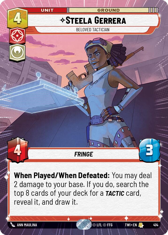 Steela Gerrera - Beloved Tactician (414) (Hyperspace) (414) [Twilight of the Republic] | Jomio and Rueliete's Cards and Comics