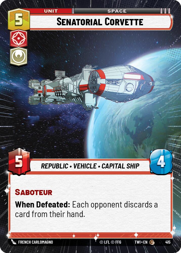 Senatorial Corvette (415) (Hyperspace) (415) [Twilight of the Republic] | Jomio and Rueliete's Cards and Comics