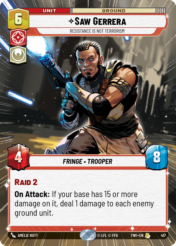 Saw Gerrera - Resistance is Not Terrorism (417) (Hyperspace) (417) [Twilight of the Republic] | Jomio and Rueliete's Cards and Comics