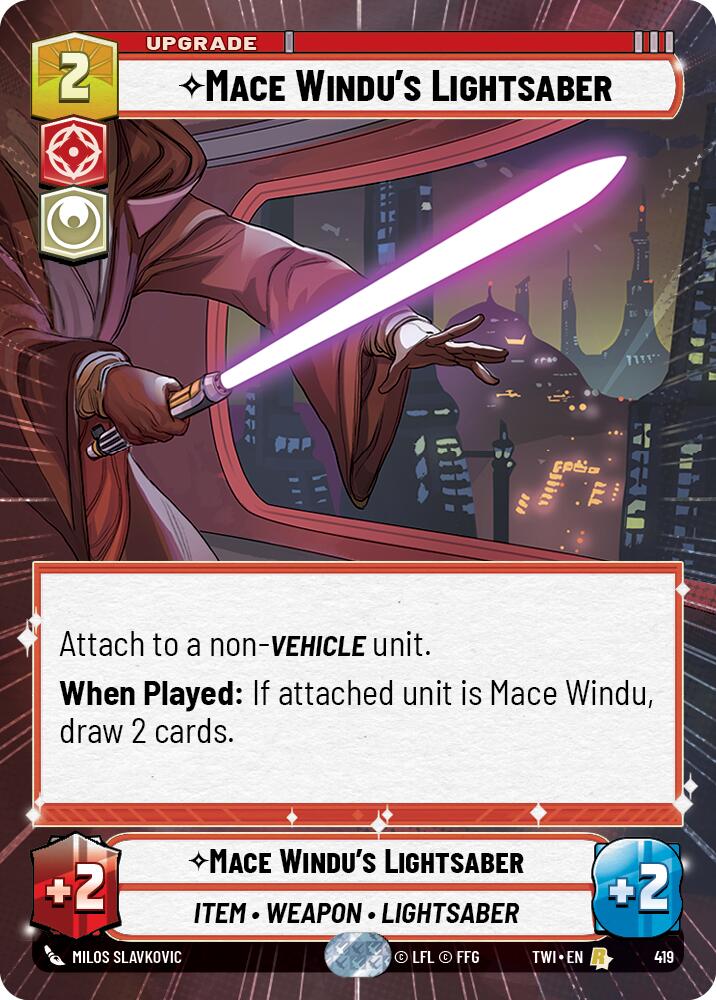 Mace Windu's Lightsaber (419) (Hyperspace) (419) [Twilight of the Republic] | Jomio and Rueliete's Cards and Comics