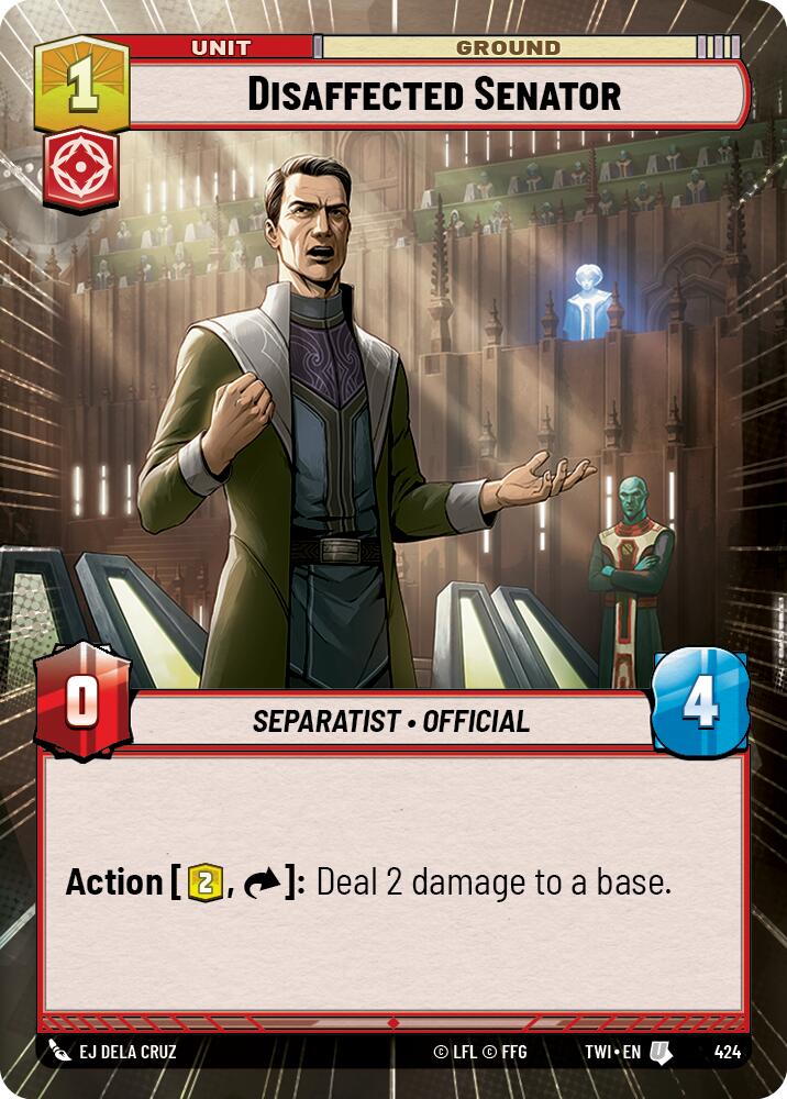 Disaffected Senator (424) (Hyperspace) (424) [Twilight of the Republic] | Jomio and Rueliete's Cards and Comics