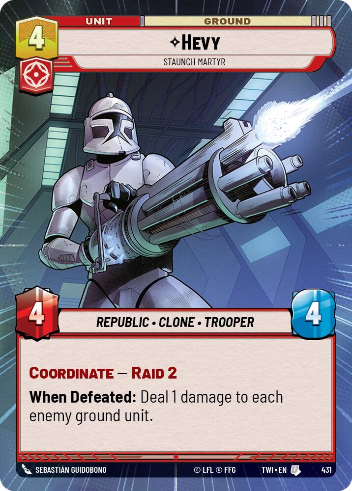 Hevy - Staunch Martyr (431) (Hyperspace) (431) [Twilight of the Republic] | Jomio and Rueliete's Cards and Comics