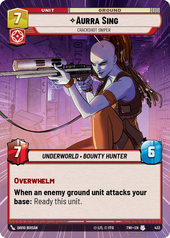 Aurra Sing - Crackshot Sniper (433) (Hyperspace) (433) [Twilight of the Republic] | Jomio and Rueliete's Cards and Comics