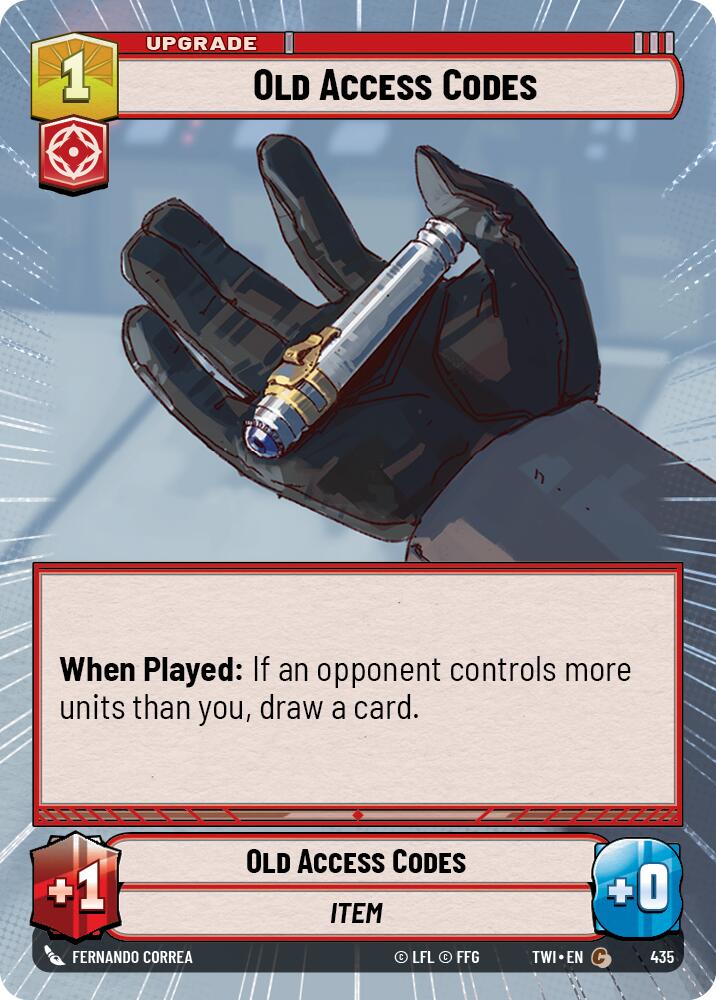 Old Access Codes (435) (Hyperspace) (435) [Twilight of the Republic] | Jomio and Rueliete's Cards and Comics