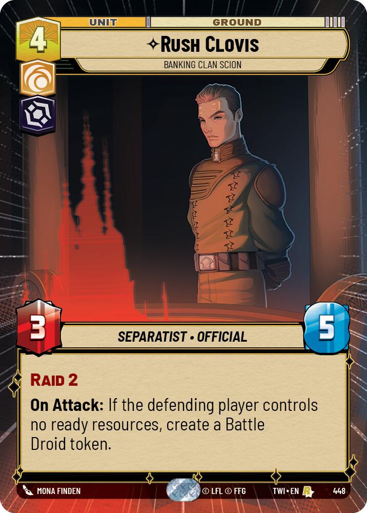 Rush Clovis - Banking Clan Scion (448) (Hyperspace) (448) [Twilight of the Republic] | Jomio and Rueliete's Cards and Comics