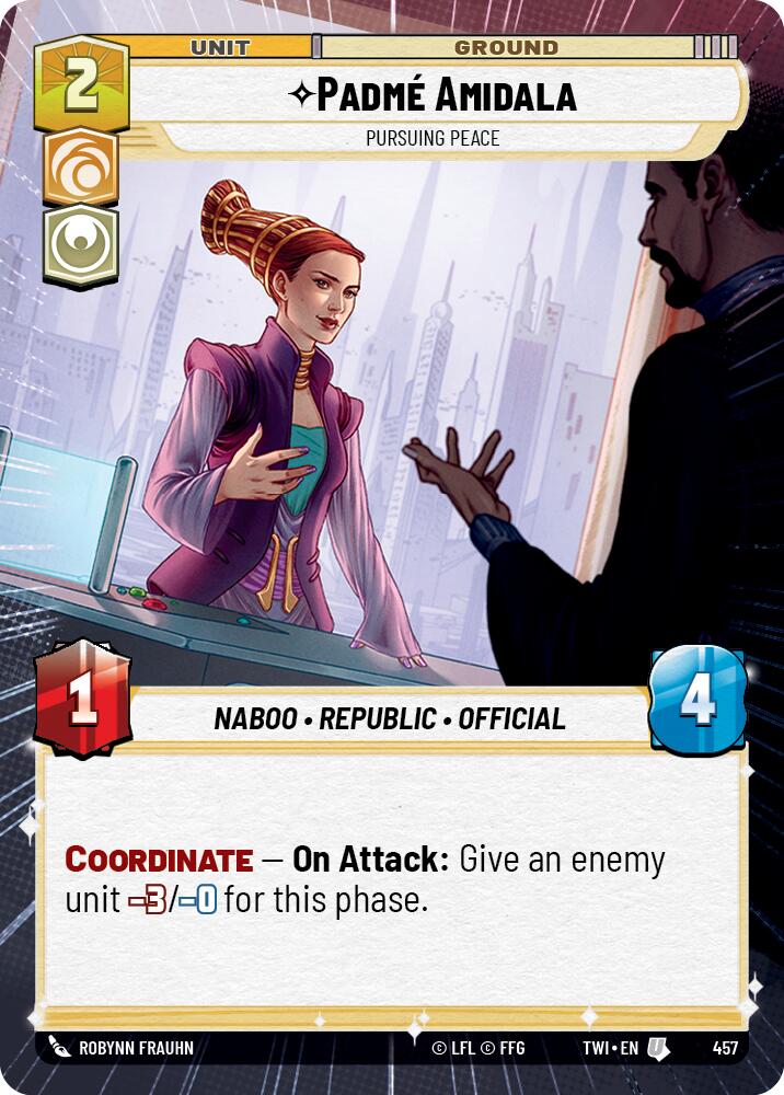 Padme Amidala - Pursuing Peace (457) (Hyperspace) (457) [Twilight of the Republic] | Jomio and Rueliete's Cards and Comics