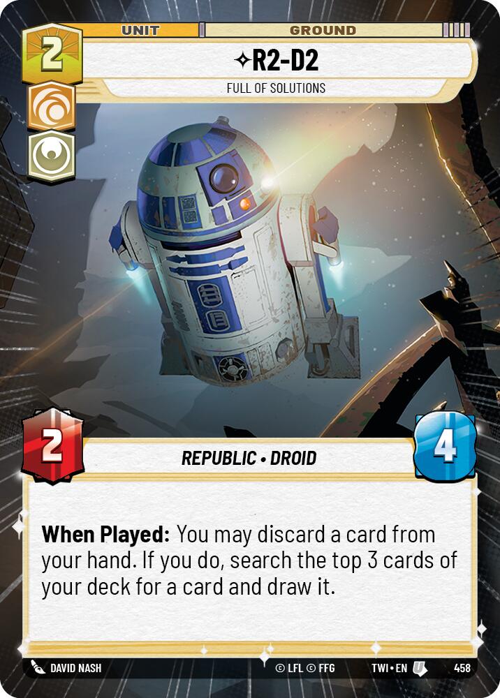 R2-D2 - Full of Solutions (458) (Hyperspace) (458) [Twilight of the Republic] | Jomio and Rueliete's Cards and Comics