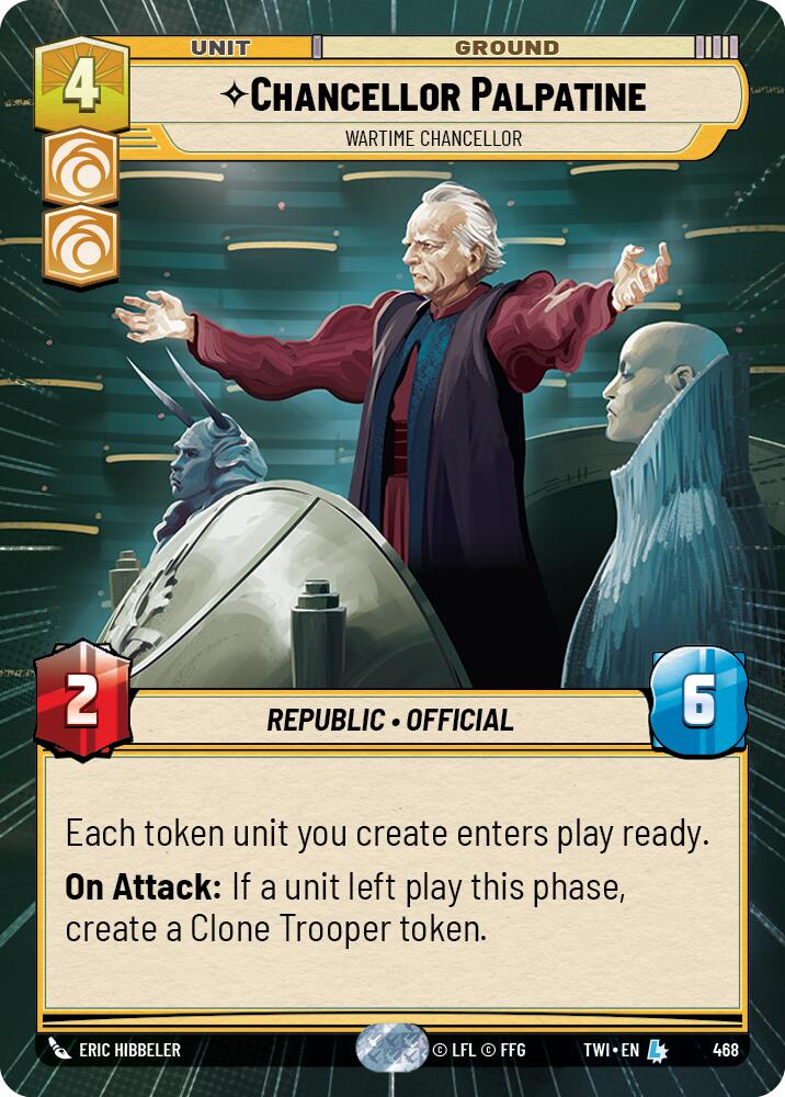 Chancellor Palpatine - Wartime Chancellor (468) (Hyperspace) (468) [Twilight of the Republic] | Jomio and Rueliete's Cards and Comics