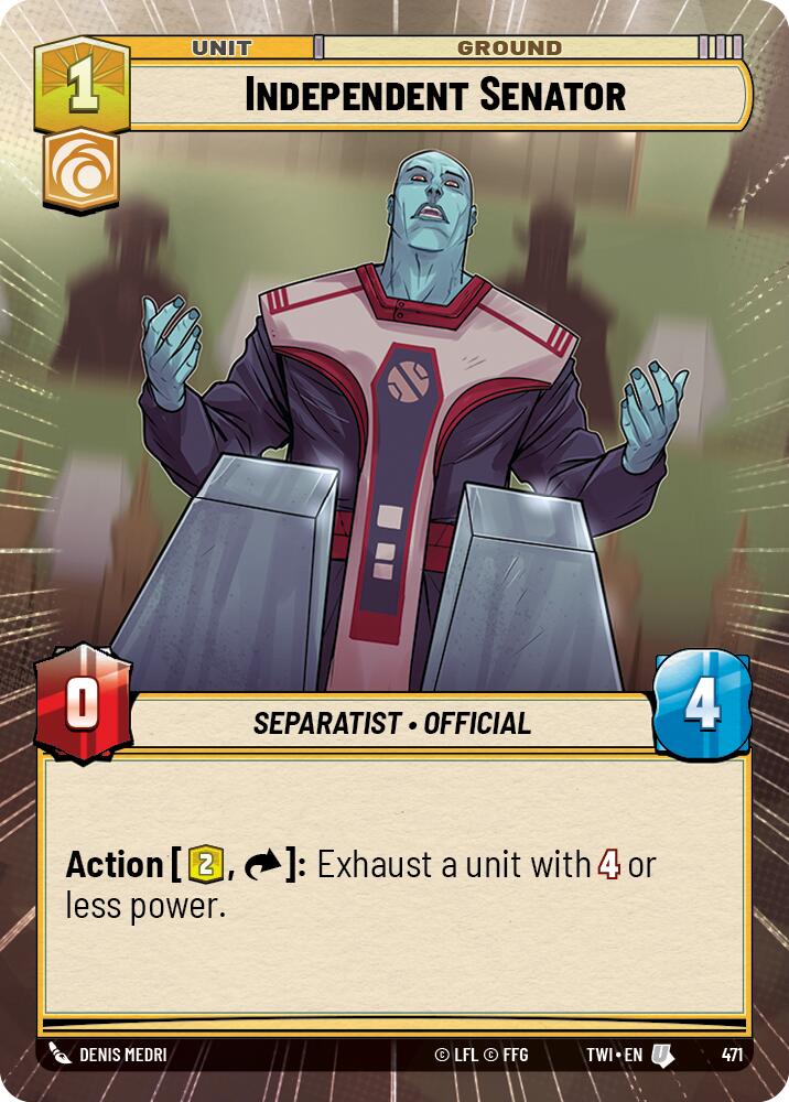 Independent Senator (471) (Hyperspace) (471) [Twilight of the Republic] | Jomio and Rueliete's Cards and Comics
