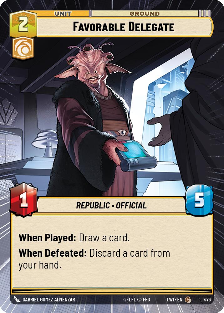 Favorable Delegate (473) (Hyperspace) (473) [Twilight of the Republic] | Jomio and Rueliete's Cards and Comics