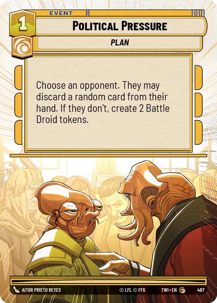 Political Pressure (487) (Hyperspace) (487) [Twilight of the Republic] | Jomio and Rueliete's Cards and Comics