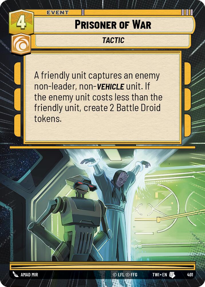 Prisoner of War (491) (Hyperspace) (491) [Twilight of the Republic] | Jomio and Rueliete's Cards and Comics