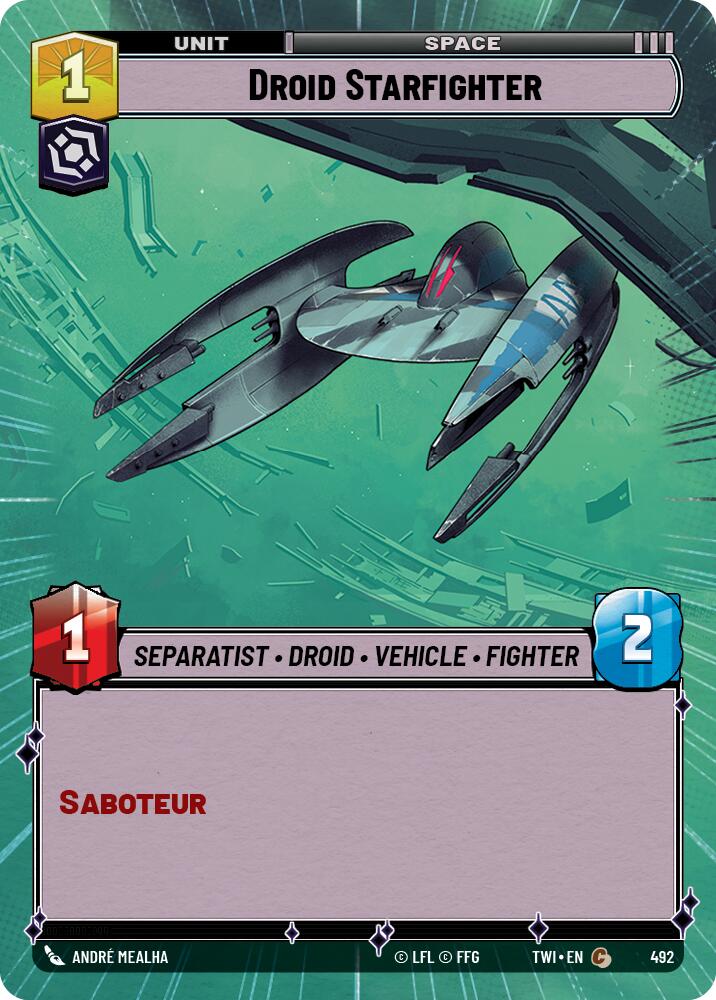 Droid Starfighter (492) (Hyperspace) (492) [Twilight of the Republic] | Jomio and Rueliete's Cards and Comics