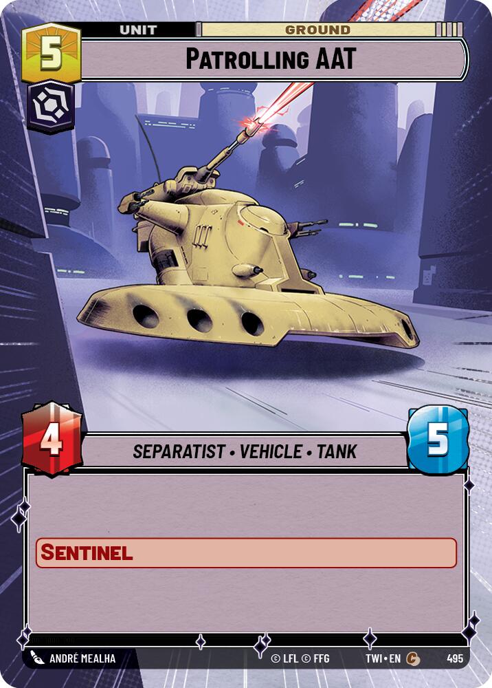 Patrolling AAT (495) (Hyperspace) (495) [Twilight of the Republic] | Jomio and Rueliete's Cards and Comics