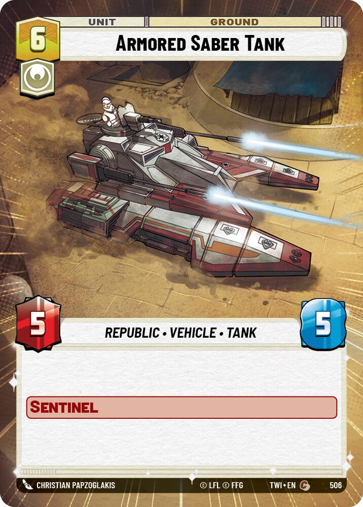 Armored Saber Tank (506) (Hyperspace) (506) [Twilight of the Republic] | Jomio and Rueliete's Cards and Comics