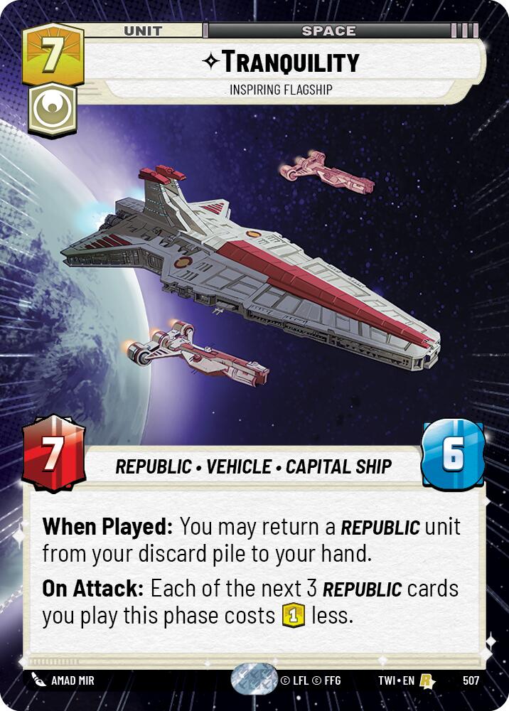 Tranquility - Inspiring Flagship (507) (Hyperspace) (507) [Twilight of the Republic] | Jomio and Rueliete's Cards and Comics