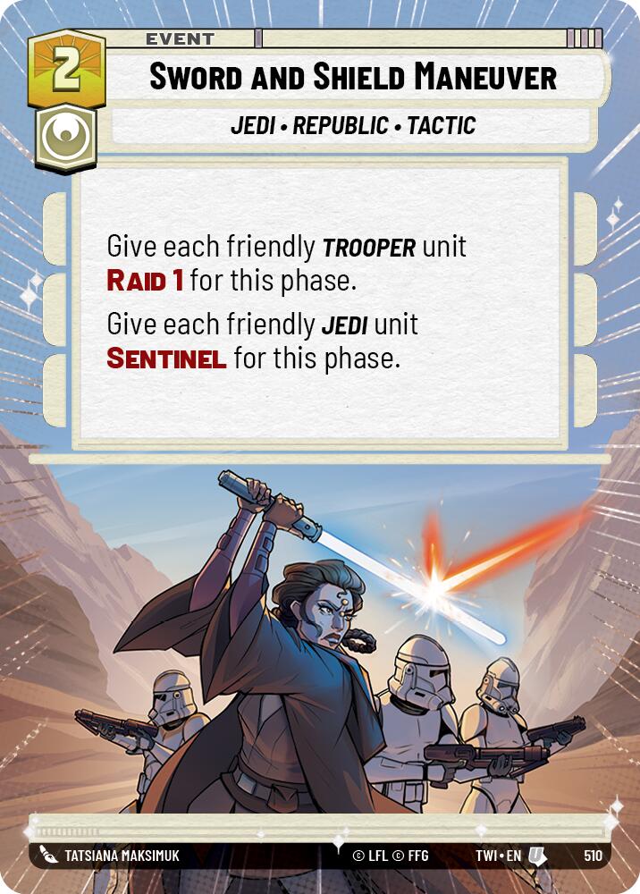 Sword and Shield Maneuver (510) (Hyperspace) (510) [Twilight of the Republic] | Jomio and Rueliete's Cards and Comics