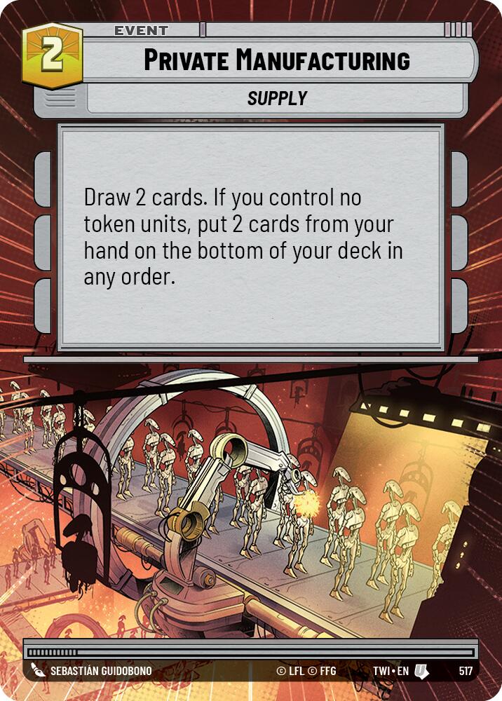 Private Manufacturing (517) (Hyperspace) (517) [Twilight of the Republic] | Jomio and Rueliete's Cards and Comics