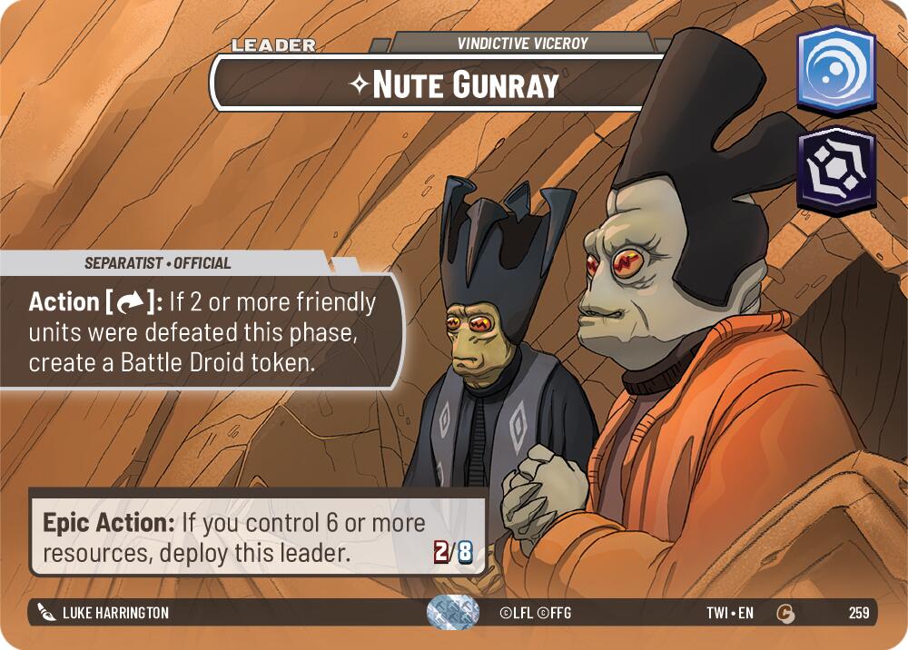 Nute Gunray - Vindictive Viceroy (259) (Showcase) (259) [Twilight of the Republic] | Jomio and Rueliete's Cards and Comics