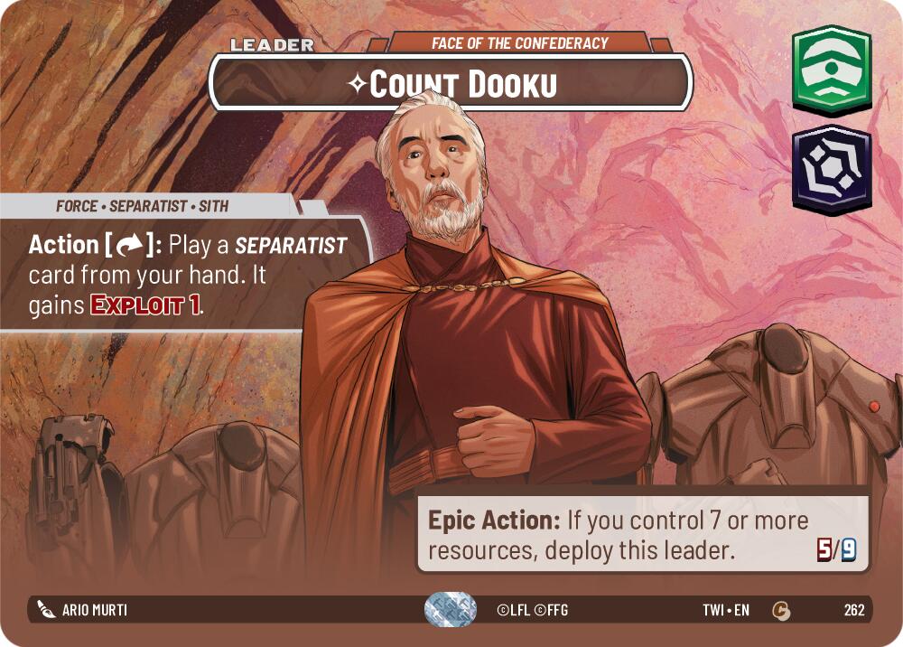 Count Dooku - Face of the Confederacy (262) (Showcase) (262) [Twilight of the Republic] | Jomio and Rueliete's Cards and Comics