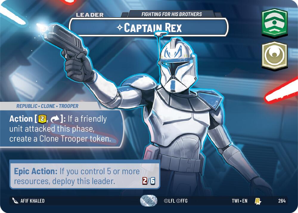 Captain Rex - Fighting For His Brothers (264) (Showcase) (264) [Twilight of the Republic] | Jomio and Rueliete's Cards and Comics