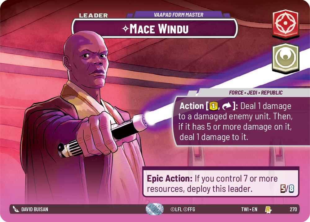 Mace Windu - Vaapad Form Master (270) (Showcase) (270) [Twilight of the Republic] | Jomio and Rueliete's Cards and Comics