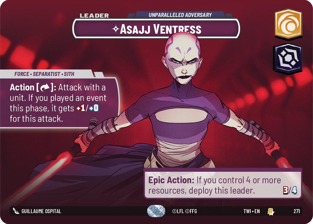 Asajj Ventress - Unparalleled Adversary (271) (Showcase) (271) [Twilight of the Republic] | Jomio and Rueliete's Cards and Comics