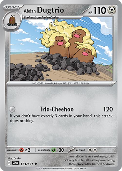 Alolan Dugtrio (123/191) [Scarlet & Violet: Surging Sparks] | Jomio and Rueliete's Cards and Comics