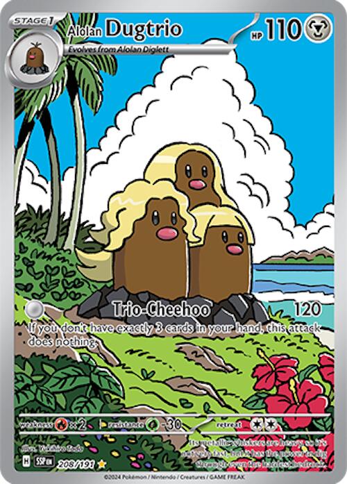 Alolan Dugtrio (208/191) [Scarlet & Violet: Surging Sparks] | Jomio and Rueliete's Cards and Comics