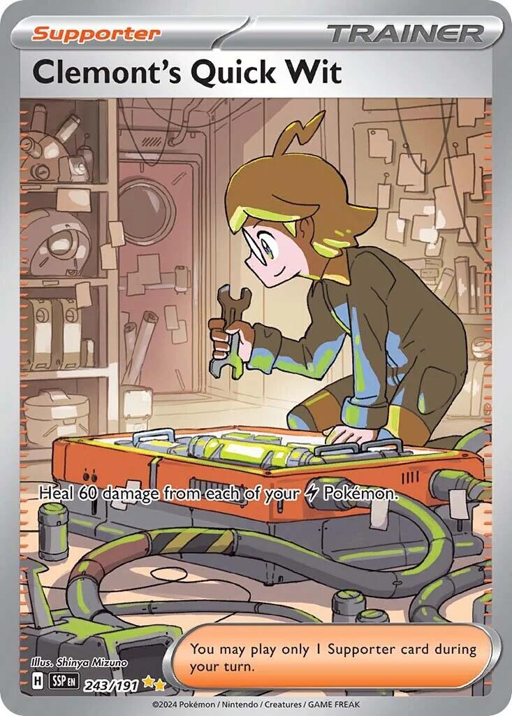 Clemont's Quick Wit (243/191) [Scarlet & Violet: Surging Sparks] | Jomio and Rueliete's Cards and Comics