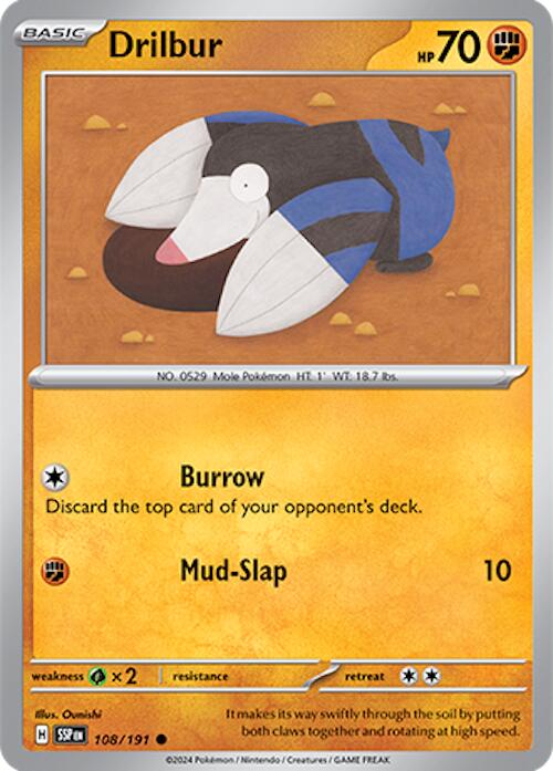 Drilbur (108/191) [Scarlet & Violet: Surging Sparks] | Jomio and Rueliete's Cards and Comics