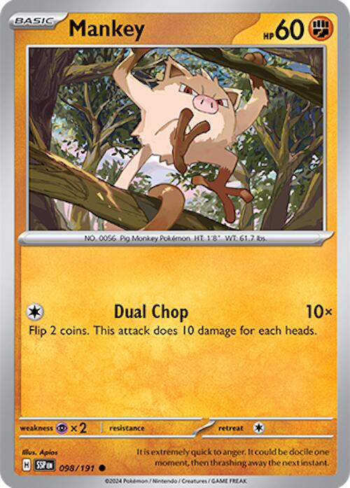 Mankey (098/191) [Scarlet & Violet: Surging Sparks] | Jomio and Rueliete's Cards and Comics