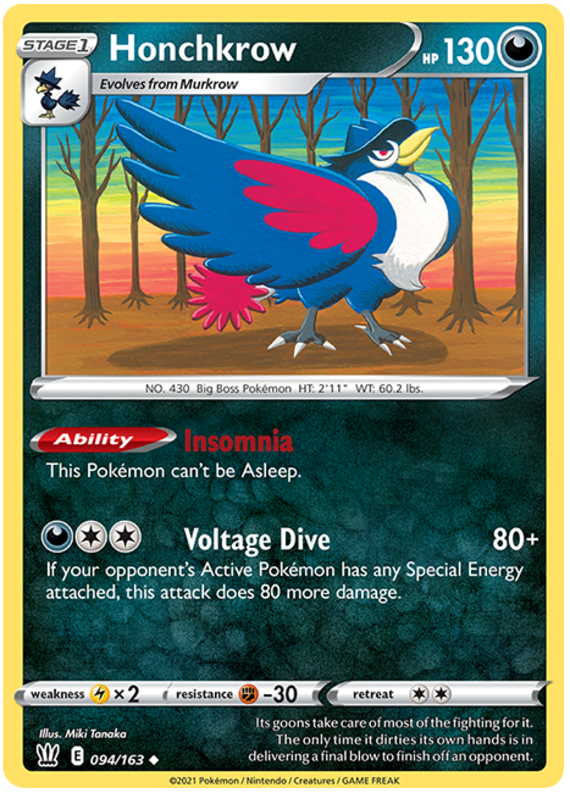 Honchkrow (094/163) [Sword & Shield: Battle Styles] | Jomio and Rueliete's Cards and Comics