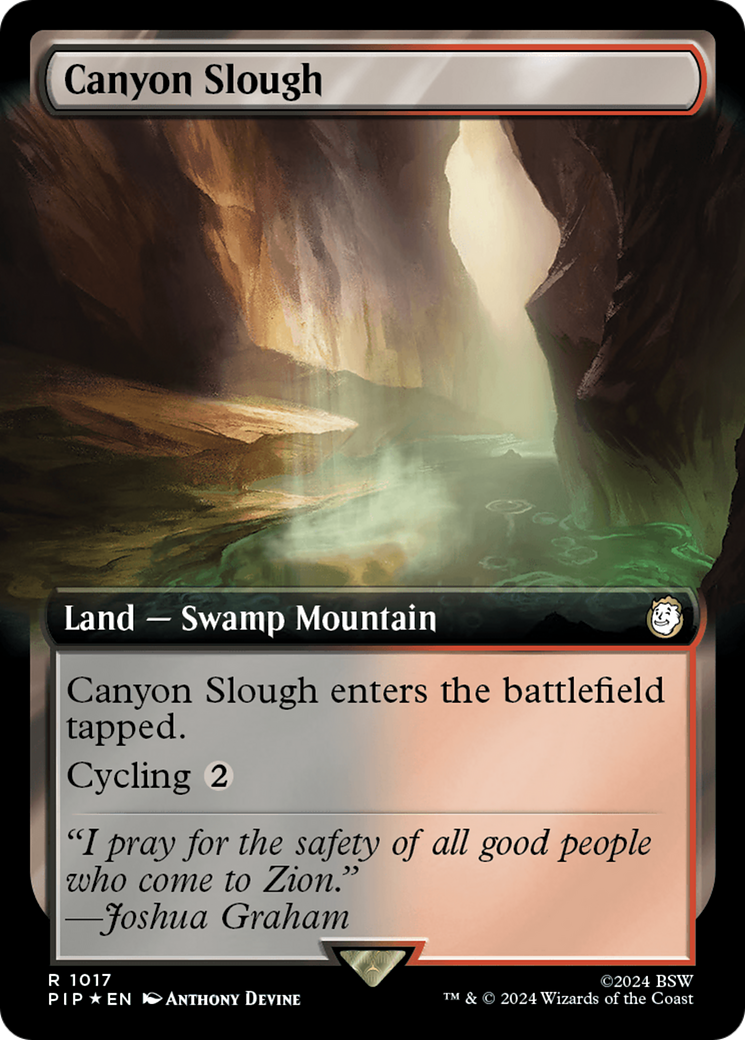 Canyon Slough (Extended Art) (Surge Foil) [Fallout] | Jomio and Rueliete's Cards and Comics