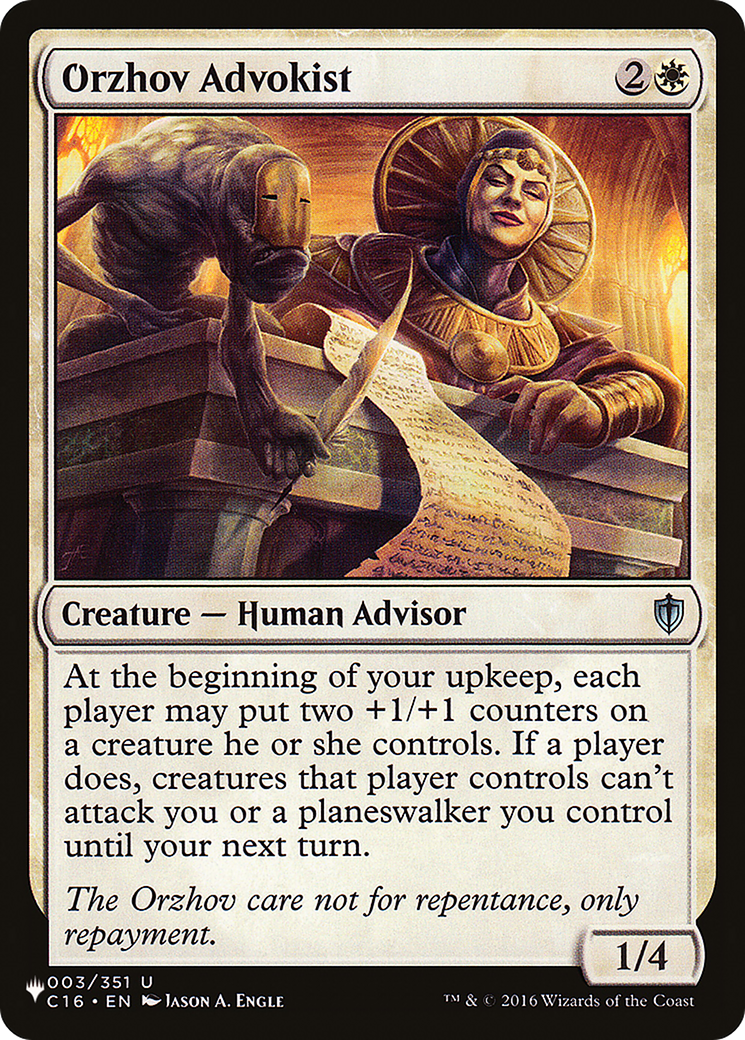 Orzhov Advokist [The List] | Jomio and Rueliete's Cards and Comics